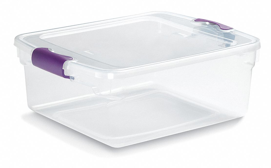 Grainger Compartment Box, Clear, 2 5/16 in H x 9 inL x 13 1/8 in W, each