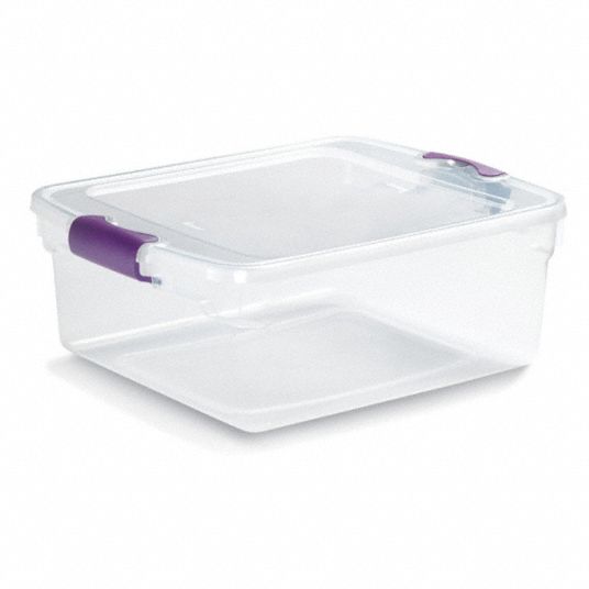 HOMZ, 3.9 gal, 16 1/4 in x 13 in x 6 1/8 in, Storage Tote - 13N880