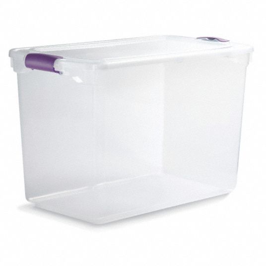 HOMZ, 3.9 gal, 16 1/4 in x 13 in x 6 1/8 in, Storage Tote - 13N880