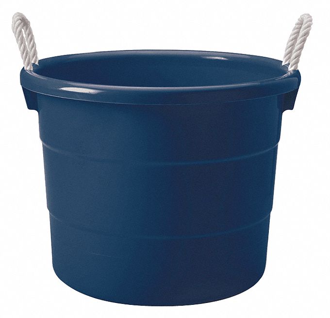 Storage Tub: 21 1/2 in Outside Wd, 16 1/2 in Outside Ht, 18.0 gal Capacity,  Navy, Polypropylene