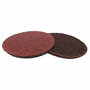 SANDING DISC, FINISHING, HOOK/LOOP, NON-WOVEN, MED ABR, MAROON, 5 IN