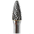 CARBIDE BURR, ROUND NOSE, GRINDING, SF-5-6, 1/2 X 1 X 1/4 IN SHANK