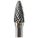 CARBIDE BURR CYLINDER, SF-3, DOUBLE CUT, ROUND NOSE TREE, 3/8 X 3/4 X 1/4 IN