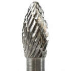 CARBIDE BURR CYLINDER, SH-2, FLAME SHAPE, DOUBLE CUT, 5/16 X 3/4 X 1/4 IN,