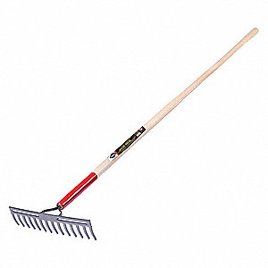GARANT PRO LEVEL RAKE, DOUBLE BACK, 14 TINES, 60 IN HANDLE, 14 IN TINES ...