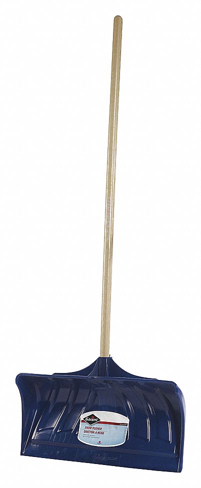 SNOW SHOVEL, LONG HANDLE, VARNISHED ASH/POLY