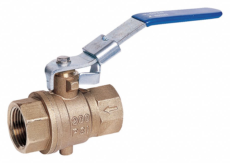 MANUAL TWO-WAY BALL VALVE: ½ IN, BRASS, STRAIGHT, FNPT X FNPT, FULL PORT BALL PORT