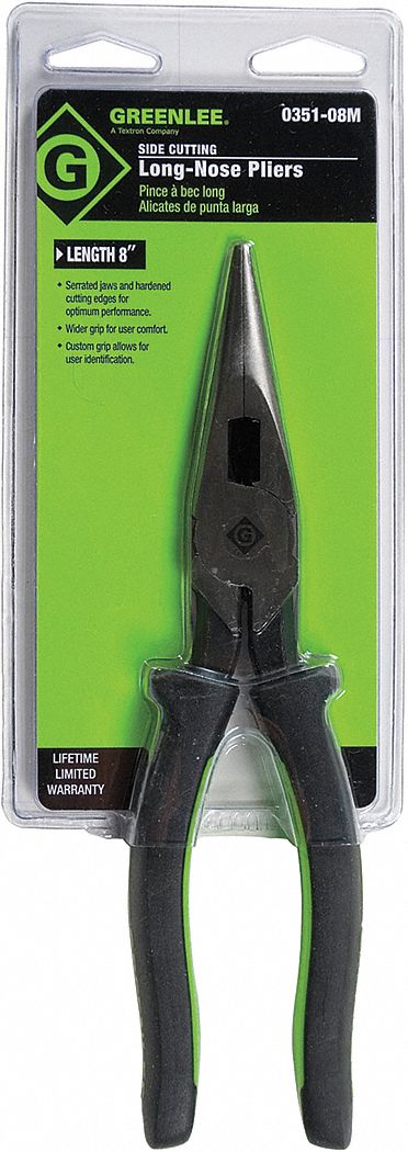 PLIERS LONG NOSE 8IN