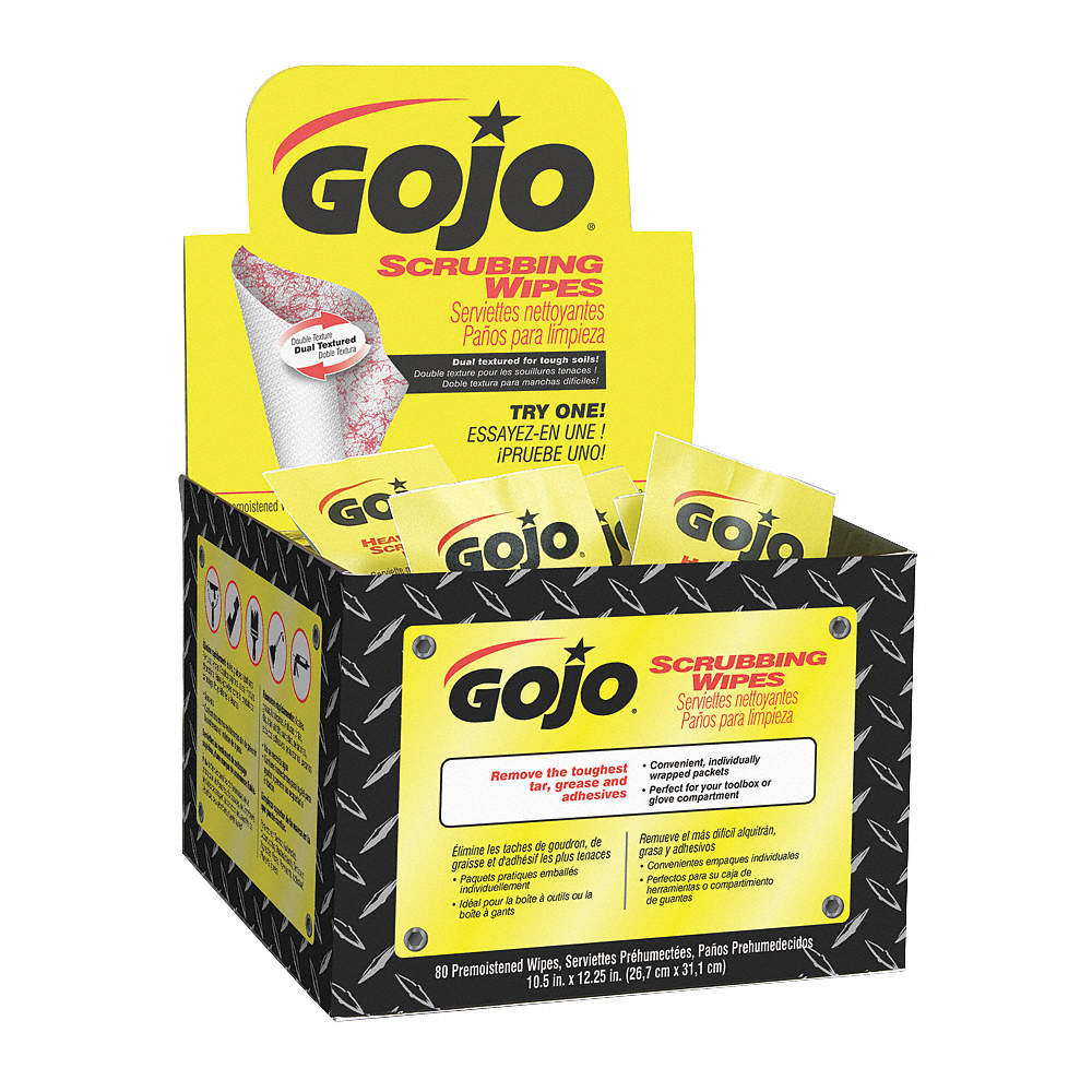 GOJO WIPES SCRUBBING 80/PK 4/CA - Body and Hand Wipes - GOJ6380-04
