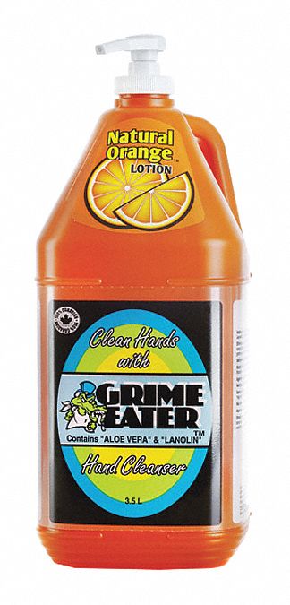 HAND CLEANSER LOTION, WITH ALOE VERA/LANOLIN, NATURAL ORANGE SCENT, ORANGE, 3.5 L