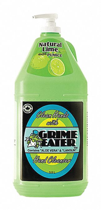 HAND CLEANSER, WITH ALOE VERA/LANOLIN/PUMICE, NATURAL LIME SCENT, GREEN, 3.5 L