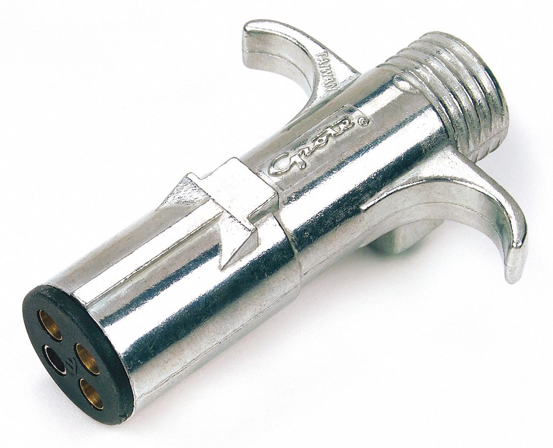 4-WAY CONNECTOR, PLUG, HEAVY-DUTY, SOLID BRASS PIN TERMINALS, ZINC DIE-CAST HOUSING