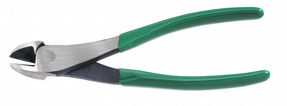 DIAGONAL CUTTING PLIER, FLUSH, STRAIGHT, ¾ IN JAW L, ½ IN JAW W, 8 IN OVERALL L, TETHER READY