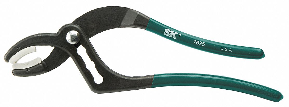 SOFT JAW PLIERS, STEEL, GREEN HANDLE, STANDARD CUSHION GRIP, SPRING RETURN OPENING, 10 IN L