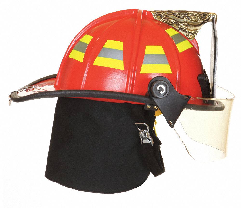 FIRE-DEX Fire Helmet: 6-1/2 to 9 Fits Hat Size, White, Fiberglass ...