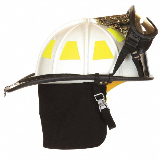 Fire-dex White Fire Helmet, Shell Material: Fiberglass, Yes Suspension 