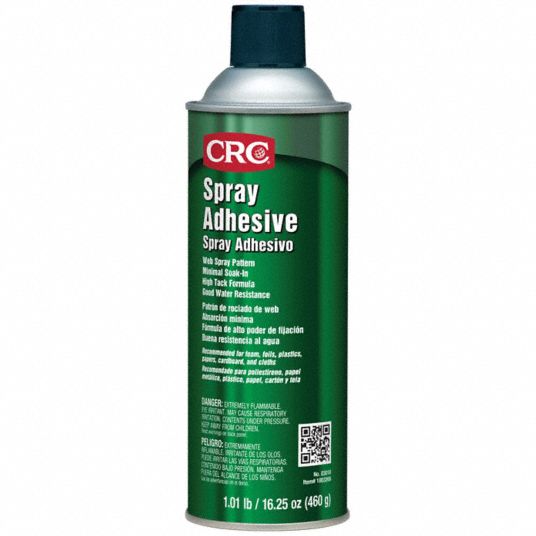 CRC Spray Adhesive: Gen Purpose, 24 fl oz, Aerosol Can, White - 13P445 ...