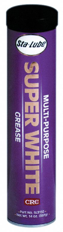 Multipurpose Grease: Lithium, White, 14 oz, NLGI Grade 1.5, NSF Rating H2 No Food Contact