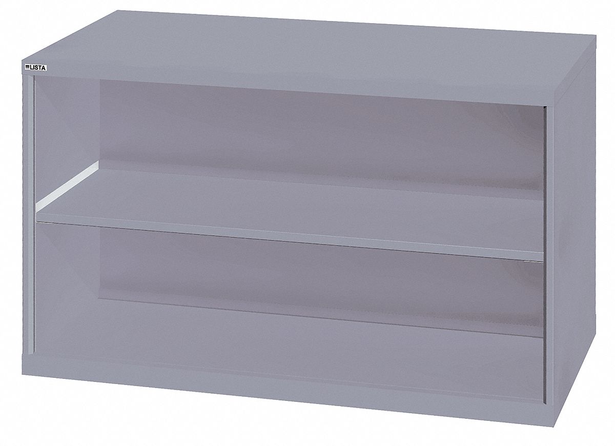 13P581 - G8240 Open Front Shelf Cabinet 2 Shelf Gray