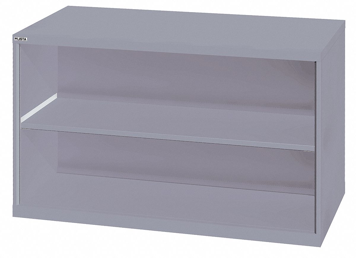 BASE CABINET, 56½ X 28½ X 33½ IN, 2 ADJUSTABLE SHELVES, FRAME, GREY, ASSEMBLED, GREY