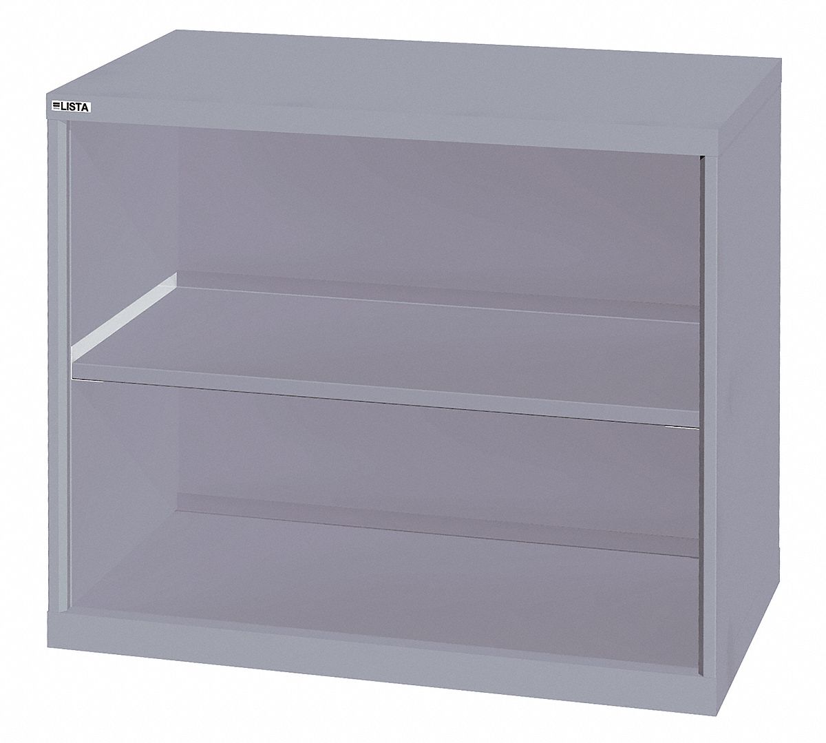 13P588 - G8246 Open Front Shelf Cabinet 2 Shelf Gray