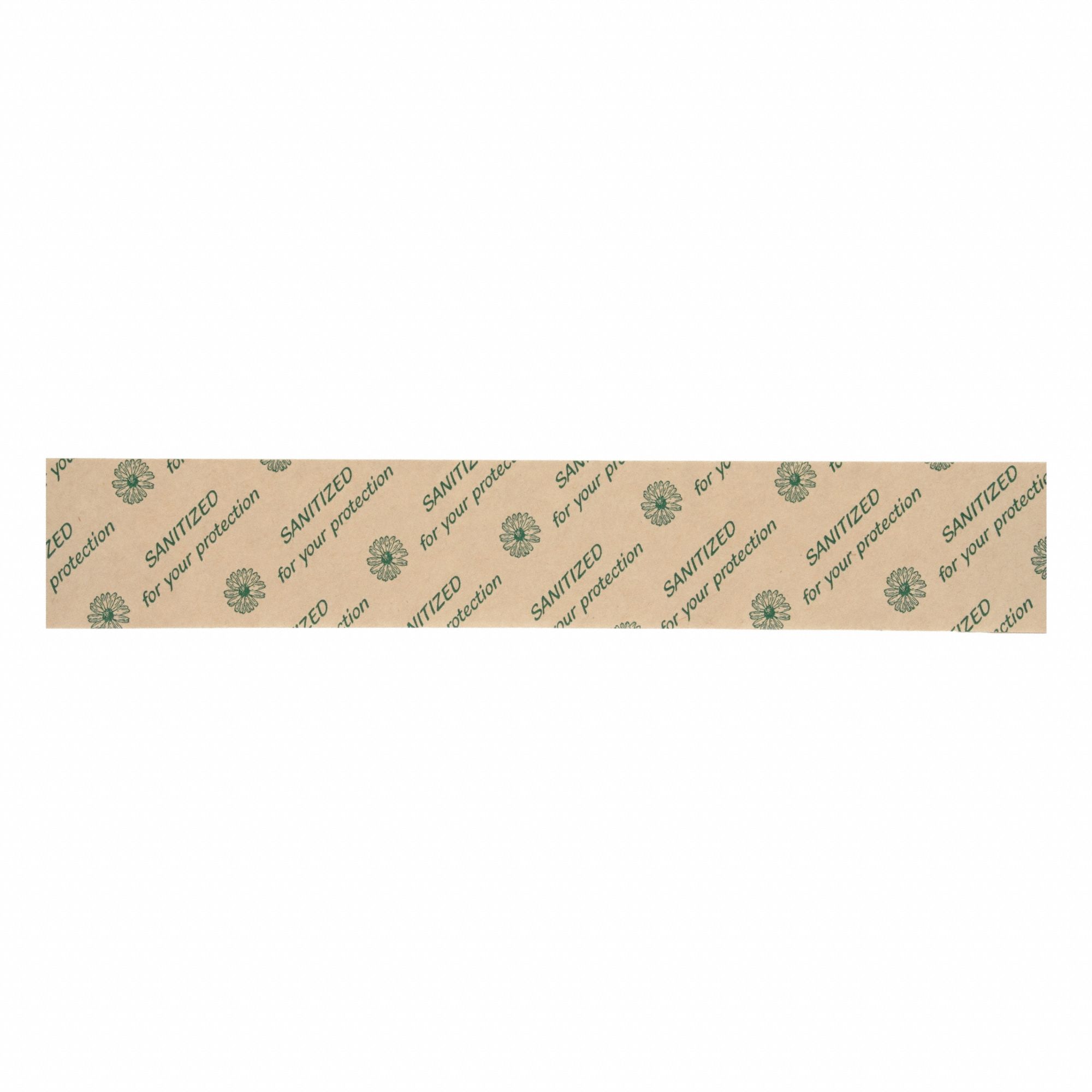 Toilet Seat Band: No Fold, 1 1/2 in x 16 1/2 in Sheet Size, 1, 000 Sheets, Brown