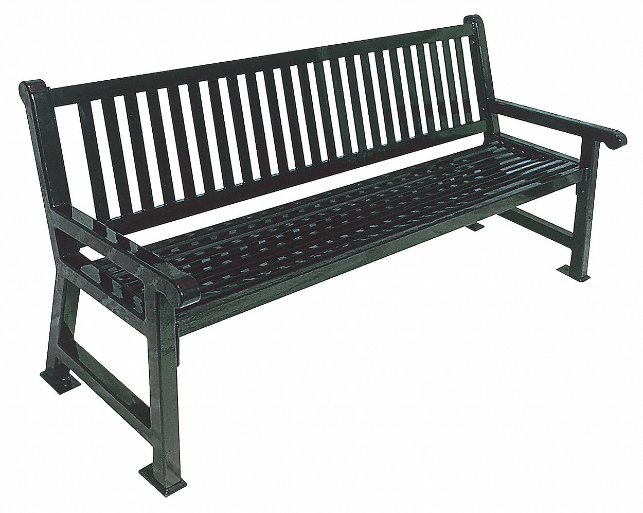 ULTRASITE Thermoplastic Coated Metal Outdoor Bench, Black - 13P992|922