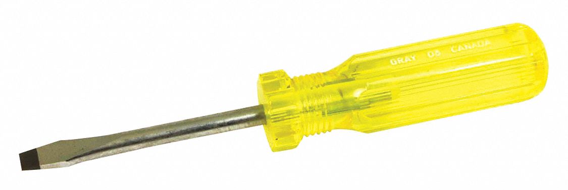 SCREWDRIVER, ACETATE HANDLE, 0.035 IN X ¼ IN TIP, 6½ IN L X ¼ IN DIA