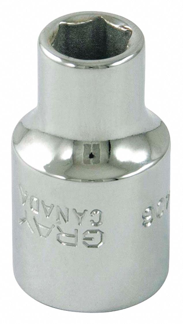 SOCKET 9/16INX1/2IN DR 6 PT REG CHR