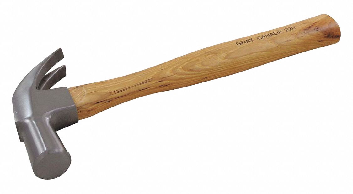 HAMMER, CURVED CLAW, SMOOTH FACE, 1 1/4 LB, 13 1/4 IN, WOOD