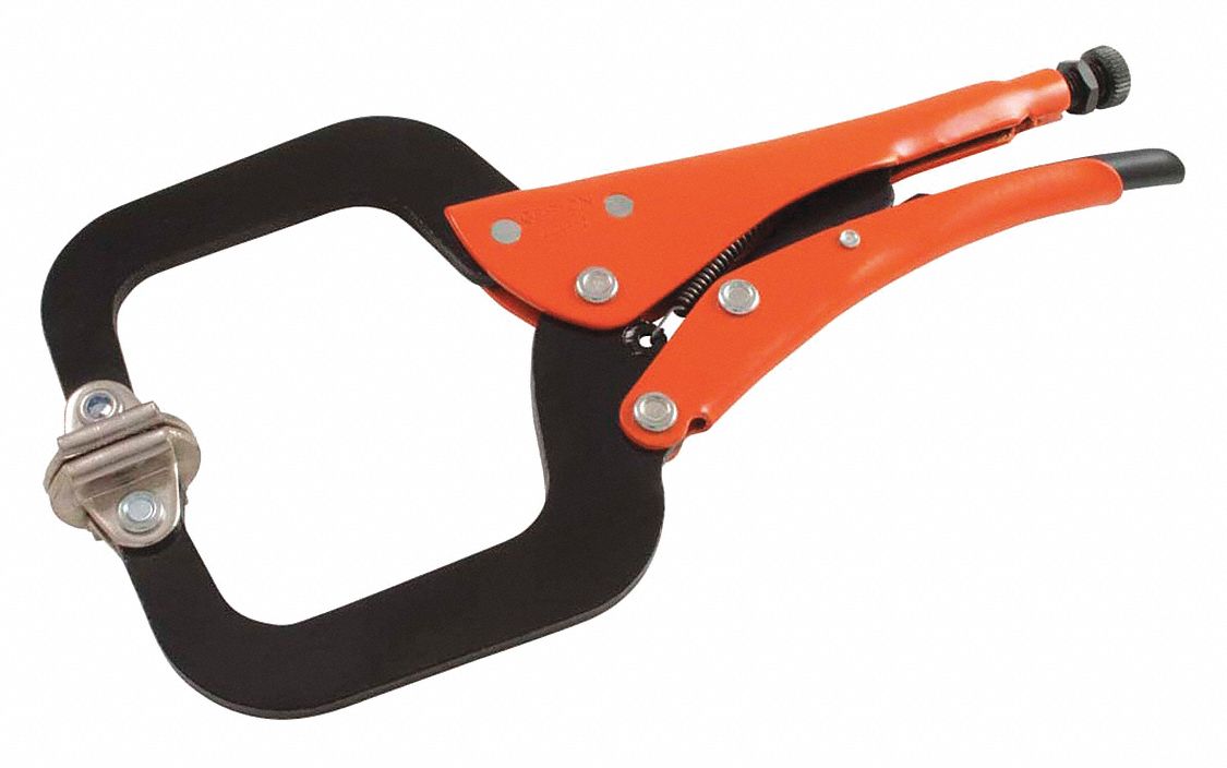 LOCKING C-CLAMP PLIER, SWIVEL PAD, 6 IN