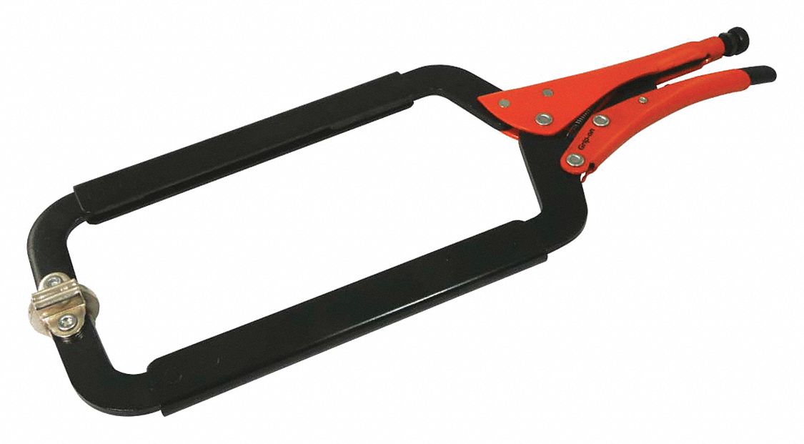 LOCKING C-CLAMP PLIER, SWIVEL PAD, 18 IN