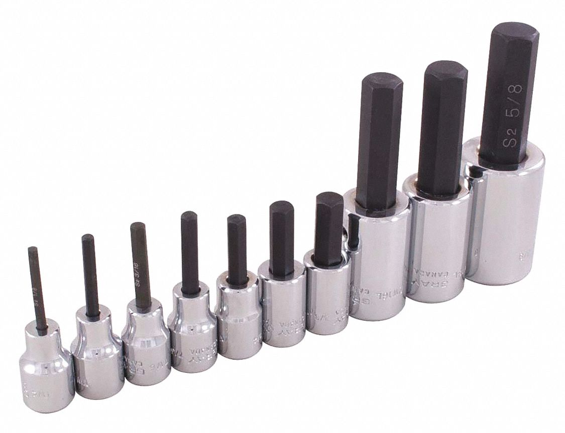 JEU DOUILLES TETES 3/8 ET 1/2 H HEX