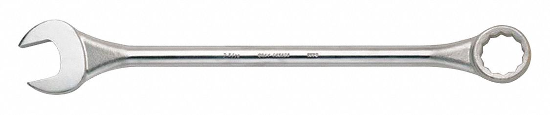COMBINATION WRENCH, STRAIGHT, ANTI-SLIP, NON-REVERSIBLE, 12 PT, SATIN FINISH, 2 13/16 IN, STEEL