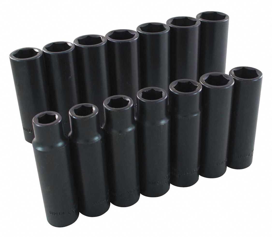 JEU DE DOUIL À CHOCS,6 PANS,DOUILLE DE 1/2 PO,14 PC