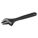 ADJUSTABLE WRENCH, STEEL, BLACK HANDLE, SAE, BLACK OXIDE FINISH, CORROSION-RESISTANT, ADJUSTABLE OPENING, 24 IN L