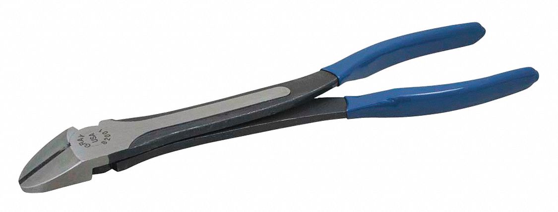 DIAGONAL PLIERS, LONG REACH/HEAVY DUTY, BLUE, 11 IN L, JAW 1 1/8 X 1/2 IN, FORGED STEEL