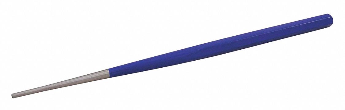 LONG ALIGNING PUNCH, 3/16 IN TIP, METRIC, 15 IN L X⅝ IN DIA, 1 LB WEIGHT