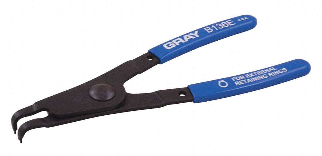 SNAP RING PLIERS, INDUSTRIAL, EXTERNAL, FIXED TIP, STRAIGHT, 6 1/4 IN, 0.038 DIA