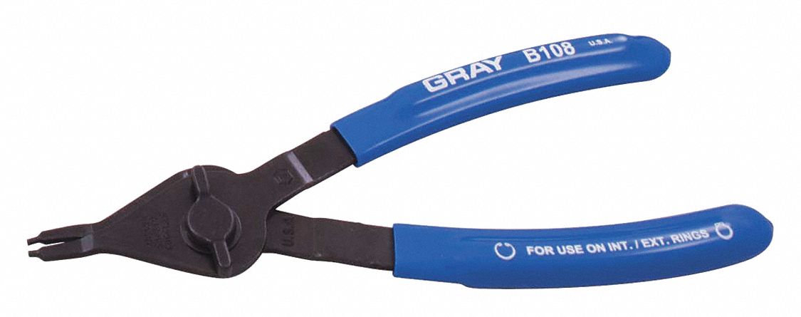 SNAP RING PLIERS, INTERNAL/EXTERNAL CONVERTIBLE, FIXED TIP, STRAIGHT, 7 1/4 IN, 0.070 DIA