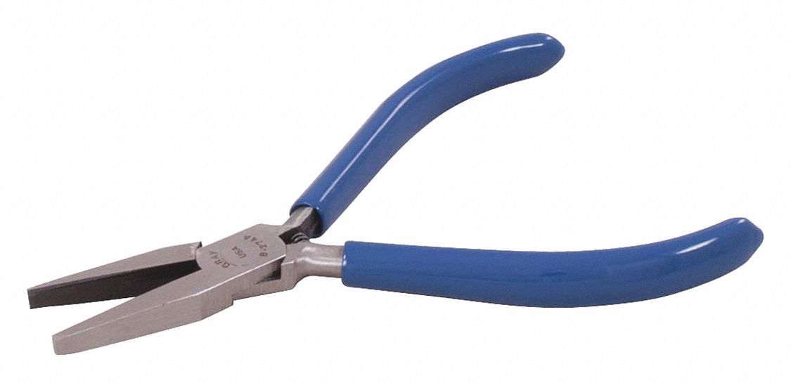 PLIER FLAT NOSE 4-3/4IN OAL 1-1/16I