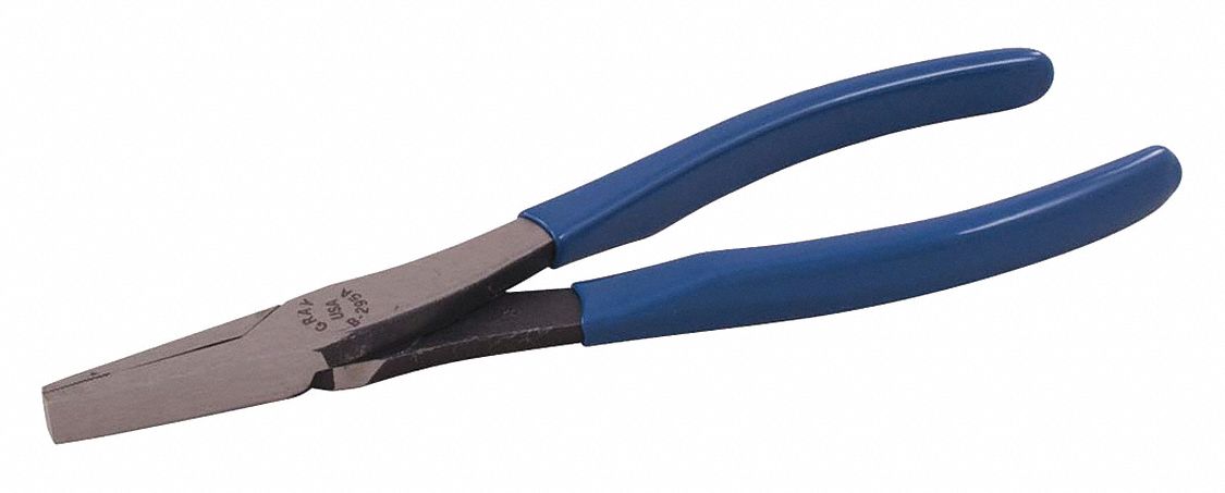 DUCKBILL PLIERS, BLUE, 8 IN LENGTH, 1 3/8 IN JAW, PVC/STEEL