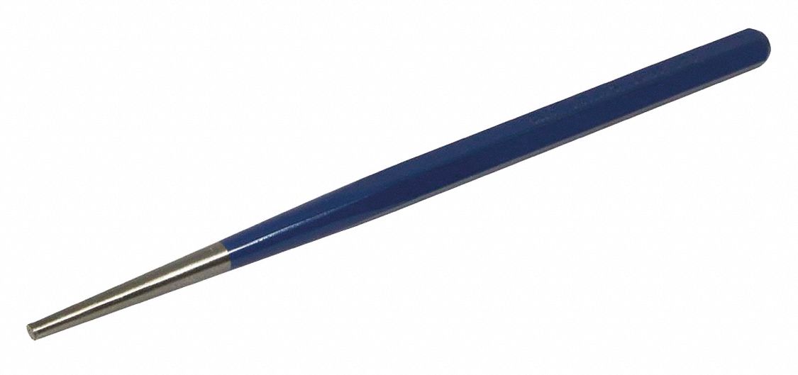 LONG TAPER PUNCH, 5/32 IN TIP, METRIC, 8 IN L X ⅜ IN DIA, 0.22 LB WEIGHT