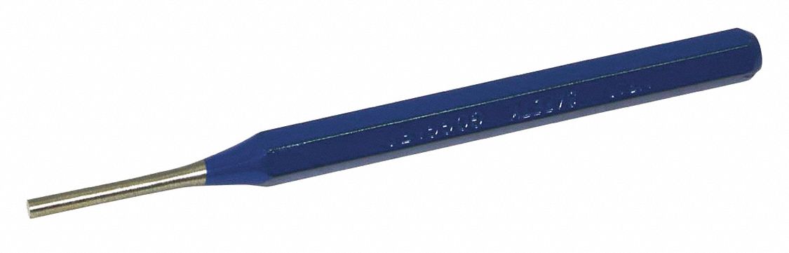 PIN PUNCH,⅛ IN TIP, METRIC, 4¾ IN L X 5/16 IN DIA, 0.08 LB WEIGHT