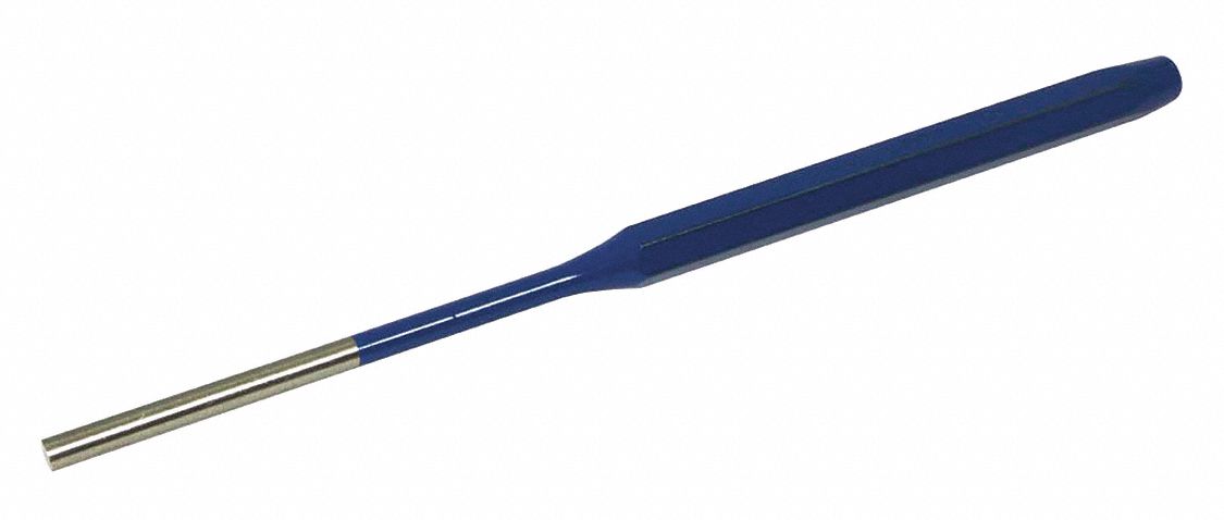 PIN PUNCH, 7/32 IN TIP, METRIC, 8 IN L X ⅜ IN DIA, 0.18 LB WEIGHT