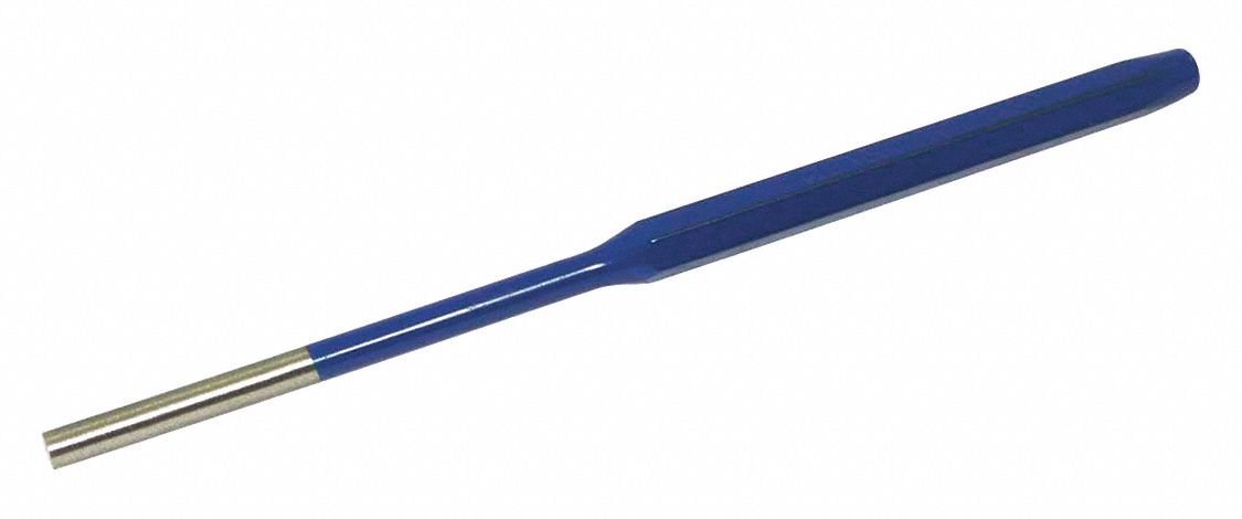 PIN PUNCH, ¼ IN TIP, METRIC, 8 IN L X ⅜ IN DIA, 0.19 LB WEIGHT