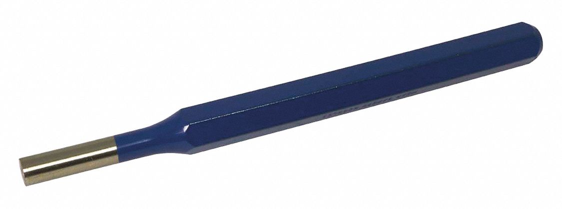 PIN PUNCH, &frac12; IN TIP, METRIC, 10 IN L X&frac34; IN DIA, 1.11 LB WEIGHT
