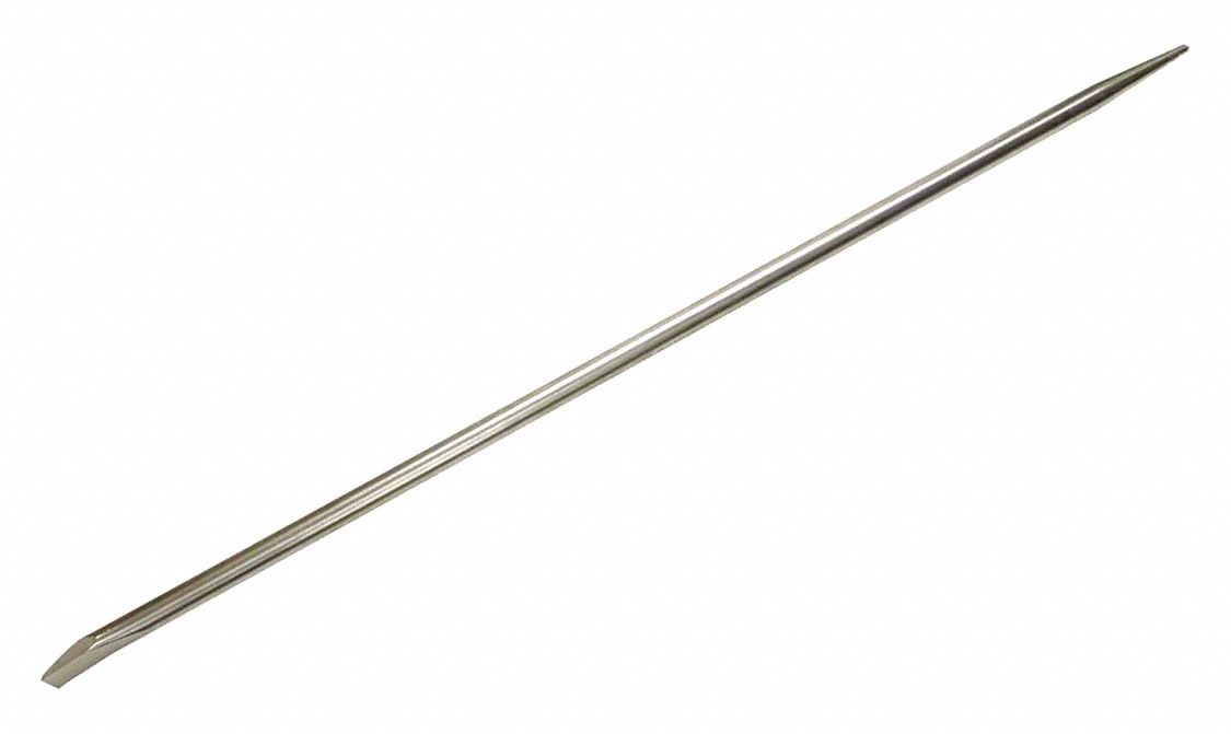 PINCH PRY BAR, 48 X 1 1/4 IN, NICKEL FINISH