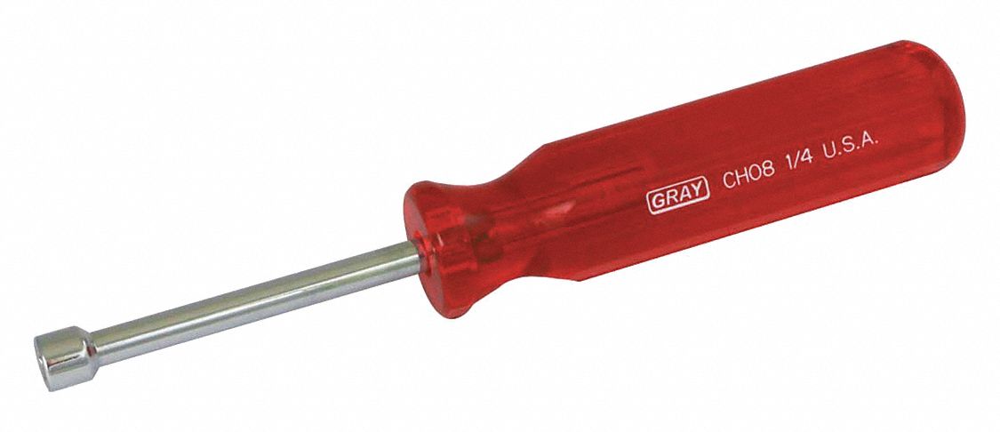 NUT DRIVER, RED, 1/4 IN DIA