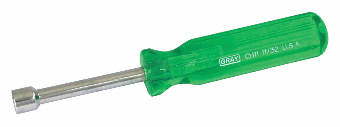 NUT DRIVER, GREEN, 11/32 IN DIA